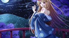 Blondes woman touhou horns