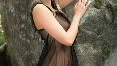 Blondes woman underwear nipples