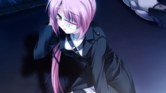 Blood Alice pink hair long hair uniforms makita maki yellow 