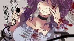 Blood Anime anime girls mirai nikki purple hair purple eyes 