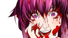 Blood Anime crazy tongue long hair anime girls mirai nikki 