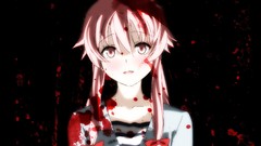 Blood Anime Manga pink hair anime girls mirai nikki gasai yuno 
