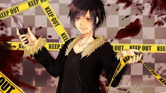 Blood Anime Police tape fan art durarara orihara izaya digital 