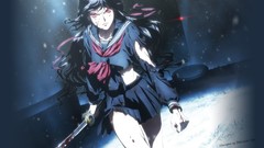 Blood Anime Swords anime girls blood-c artwork Kisaragi Saya