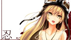 Blood dress white background hats tongue blondes long hair 