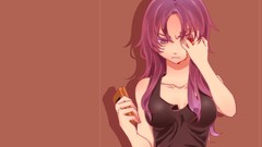 Blood long hair anime girls mirai nikki purple hair purple eyes 