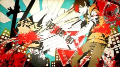 Blood multicolor anime girls brunettes short hair vocaloid 