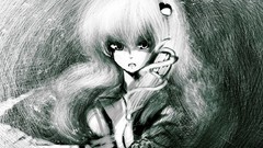 Blood snakes faces monochrome long hair anime girls bangs 