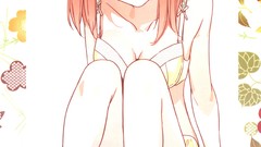 Blue anime girls lingerie brown eyes melty blood bare shoulders 