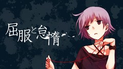 Blue anime girls short hair vocaloid purple hair purple eyes 