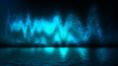 Blue aurora borealis Sea