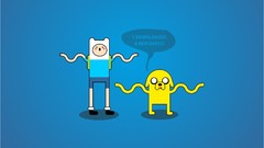 Blue background artwork adventure time finn and jake stylized 