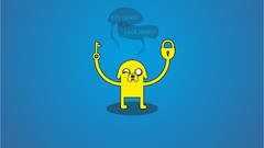 Blue background artwork adventure time jake the dog stylized 