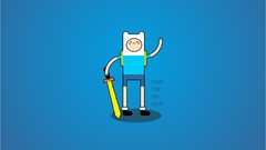 Blue background artwork adventure time stylized greenchay