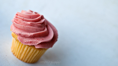 Blue background icing cupcakes