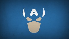 Blue background superheroes captain america minimalistic blo0p 