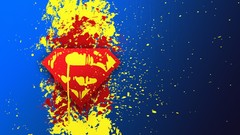 Blue background superman dc comics Superman Logo paint splatter