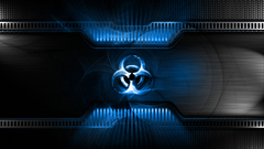 Blue biohazard
