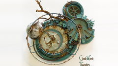 Blue broken clocks gears