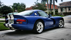 Blue cars Flags Dodge