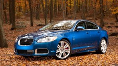 Blue cars Jaguar XFR