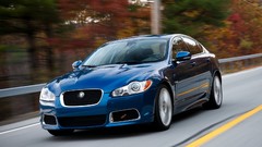 Blue cars Jaguar XFR