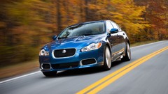 Blue cars Jaguar XFR