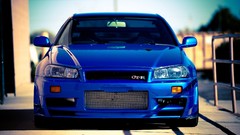 Blue cars Nissan vehicles nissan skyline r34 nissan skyline 