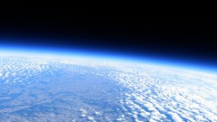 Blue clouds bright atmosphere Earth planets outer space