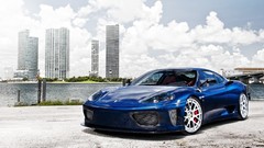 Blue clouds cars Ferrari