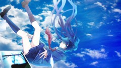 Blue clouds falling hatsune miku vocaloid Yoshairo