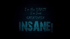 Blue dark text Typography bebe insane Quotes