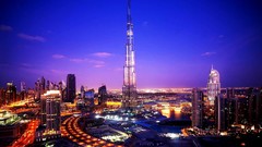 Blue dubai architecture cityscapes burj khalifa