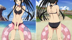 Blue eyes akiyama mio k - on black hair bikini Inflatable