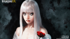 Blue eyes artwork white