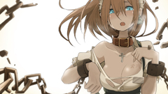 Blue eyes cleavage open