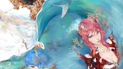 Blue eyes cleavage pink