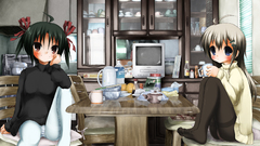 Blue eyes Green hair com pantyhose konachan kyohei