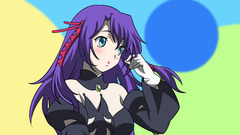 Blue eyes purple hair