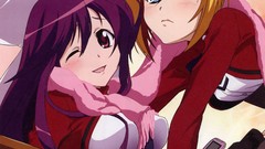 Blue eyes purple hair