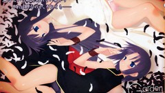 Blue eyes purple hair Chinese clothes visual novels Garden 