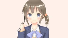 Blue eyes school uniforms short hair seifuku black hair Kokoro 