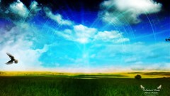 Blue Green abstract skyscapes Biutiful (movie)