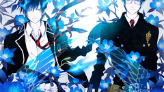 Blue Guns Flowers Anime