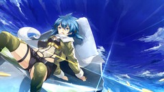 Blue hair anime girls blue eyes sword art online asada shino 