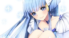 Blue hair blue eyes hair ornaments Smile Precure