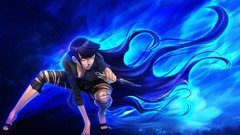 Blue hair hyuuga hinata naruto shippuden kunai