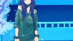 Blue hair long hair anime girls blue eyes baka to test to 