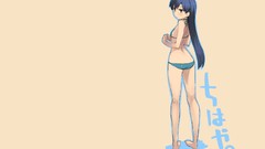 Blue hair long hair anime girls brown eyes idolmaster kisaragi 