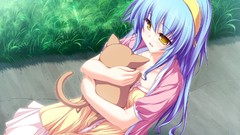 Blue hair long hair anime girls yellow eyes hiiragi tsukino 